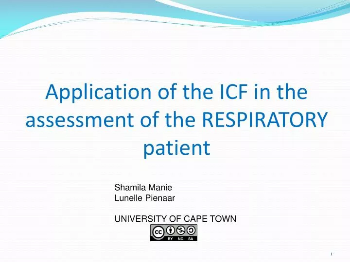 application of the icf in the assessment of the respiratory patient