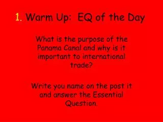 1. Warm Up: EQ of the Day