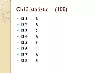 Ch13 statistic 	(108)