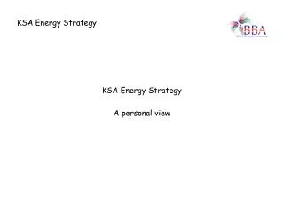 KSA Energy Strategy