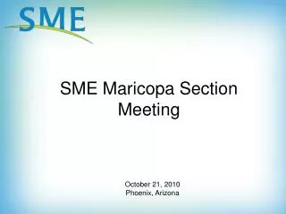 SME Maricopa Section Meeting