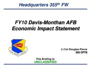 FY10 Davis- Monthan AFB Economic Impact Statement