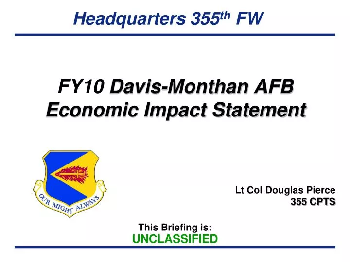 fy10 davis monthan afb economic impact statement
