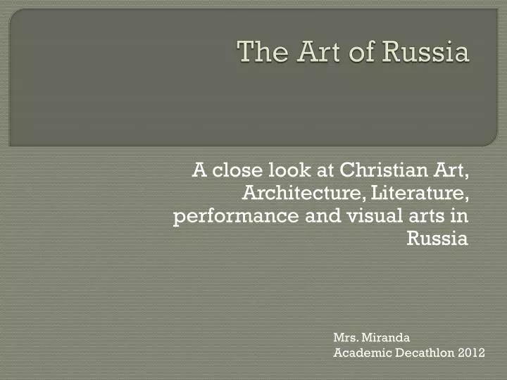 the art of russia