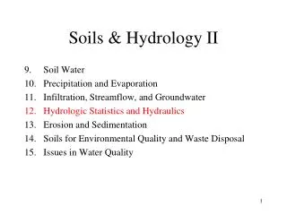 Soils &amp; Hydrology II