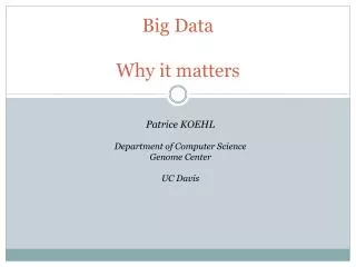 Big Data Why it matters