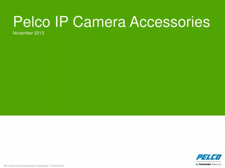 pelco ip camera accessories november 2013