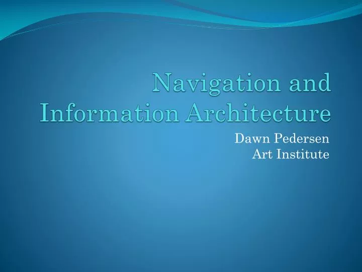 navigation and information architecture