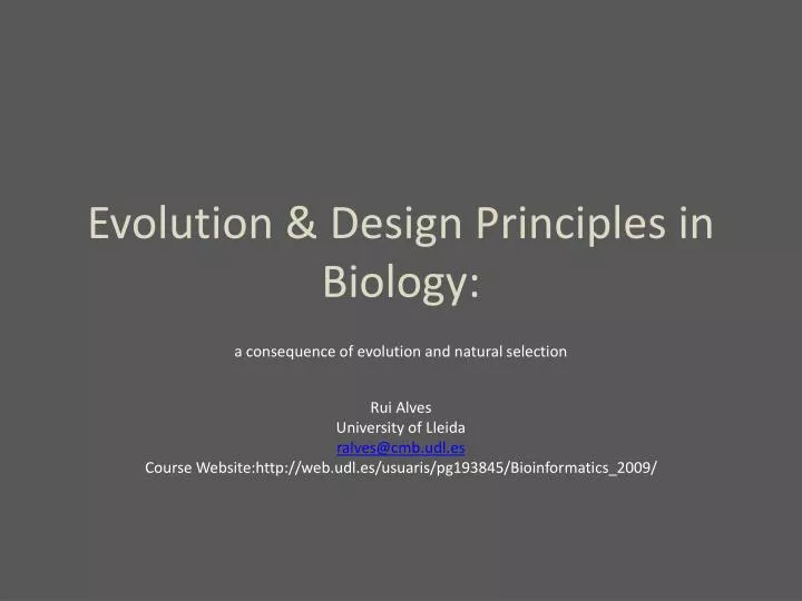 evolution design principles in biology