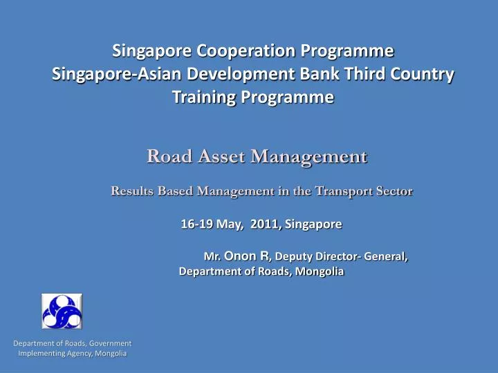 singapore cooperation programme singapore asian development bank third country training programme