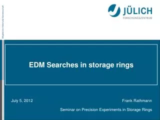 EDM Searches in storage rings