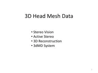 3D Head Mesh Data