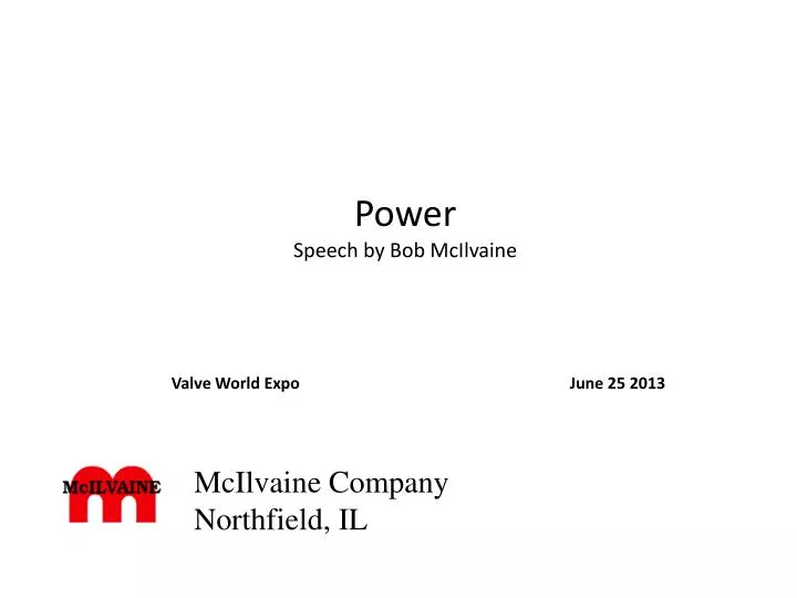 power speech by bob mcilvaine
