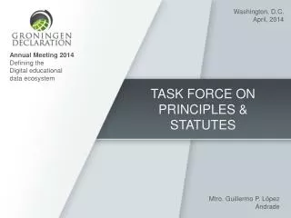 TASK FORCE ON PRINCIPLES &amp; STATUTES