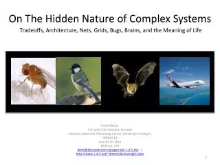 On The Hidden Nature of Complex Systems Tradeoffs, Architecture , Nets, Grids, Bugs, Brains, and the Meaning of Life