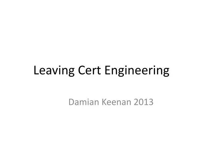 leaving cert engineering