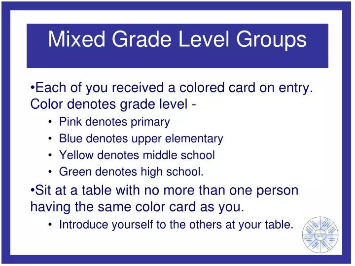 mixed grade level groups