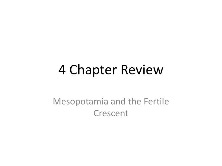 4 chapter review