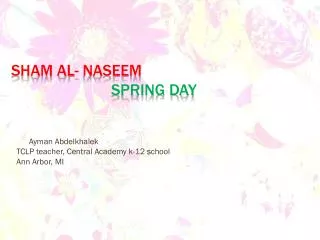 Sham al- Naseem Spring Day