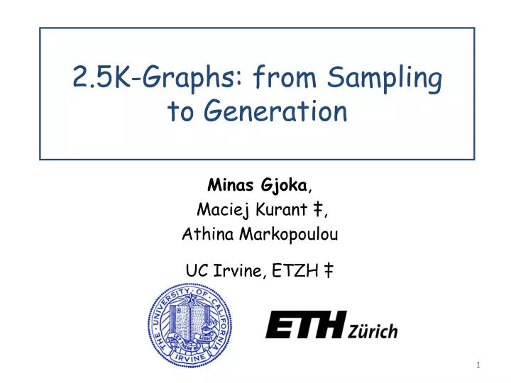 2 5k graphs from sampling to generation