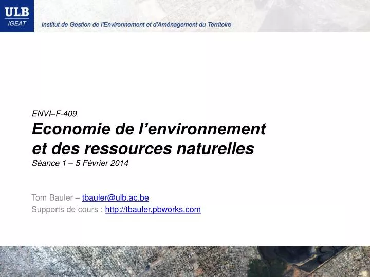 envi f 409 economie de l environnement et des ressources naturelles s ance 1 5 f vrier 2014