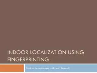 indoor localization Using fingerprinting