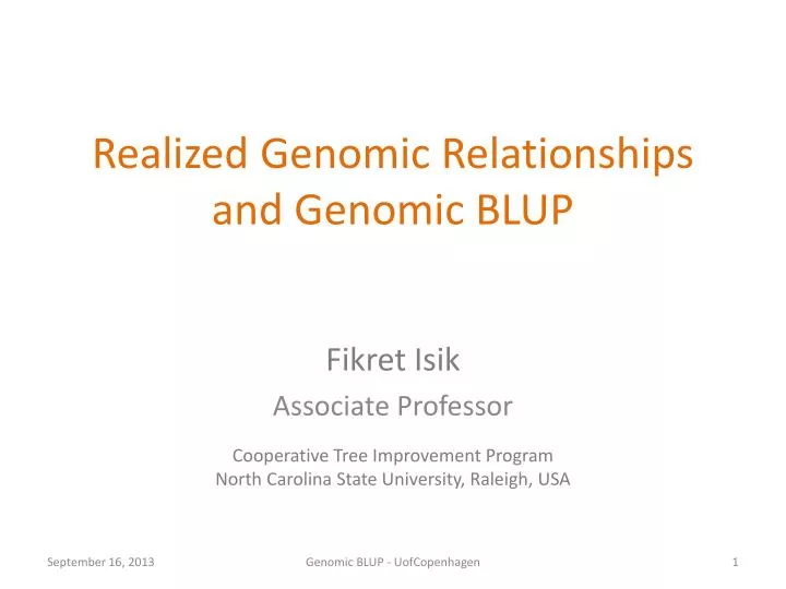 realized genomic relationships and genomic blup