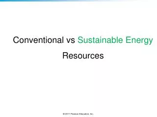 Conventional vs Sustainable Energy Resources