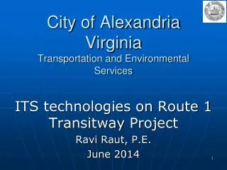 City of Alexandria Virginia Transportation and Environmental Services