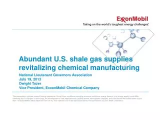 Abundant U.S. shale gas supplies revitalizing chemical manufacturing