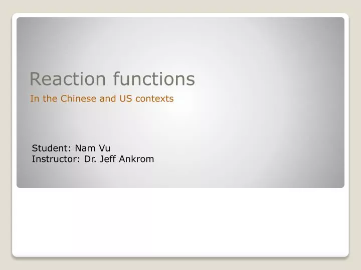 reaction functions