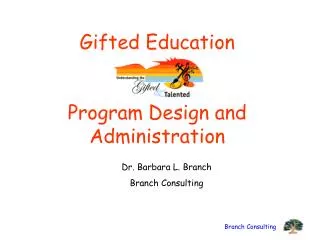 Gifted Education Program Design and Administration