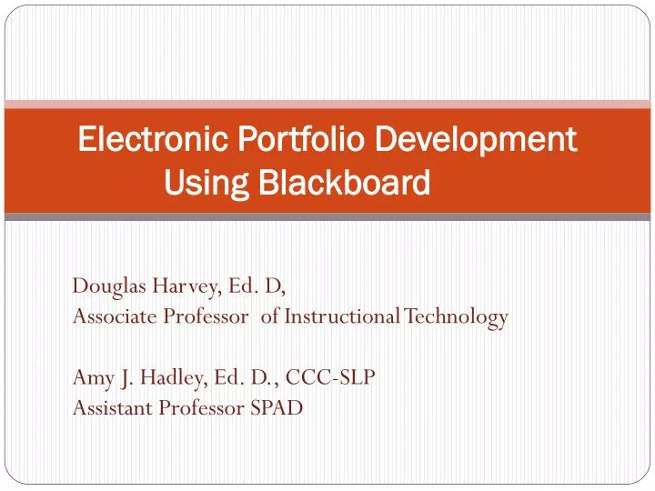 electronic portfolio development using blackboard