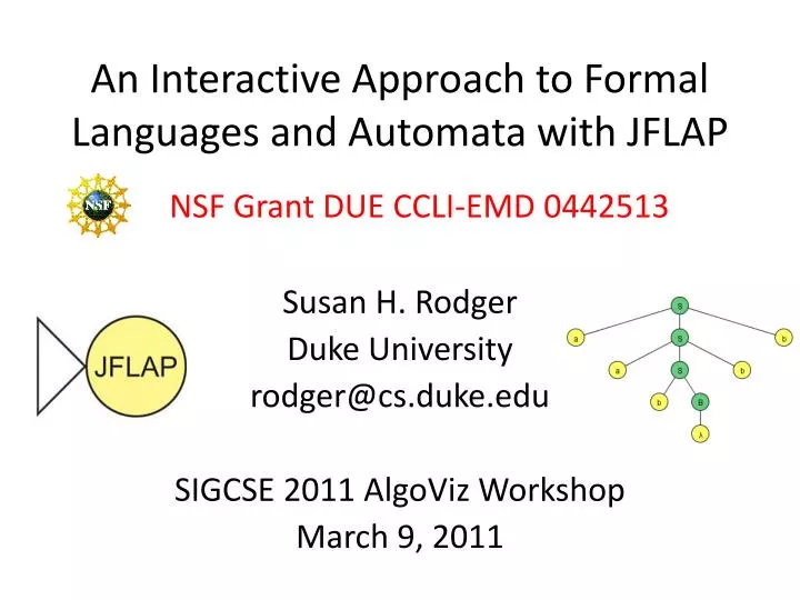 an interactive approach to formal languages and automata with jflap
