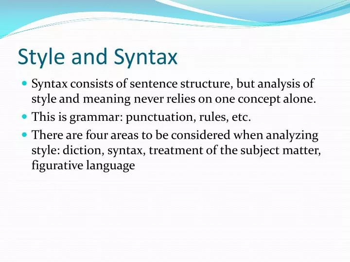 style and syntax