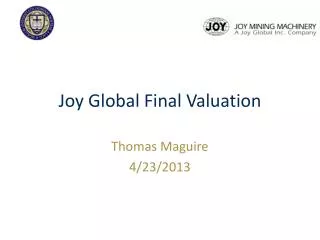 Joy Global Final Valuation