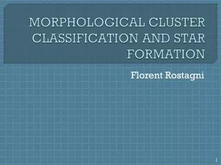 MORPHOLOGICAL CLUSTER CLASSIFICATION AND STAR FORMATION