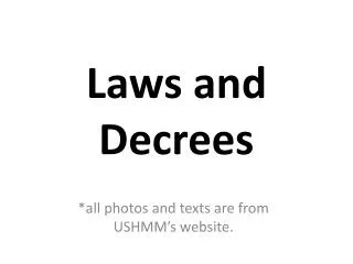 Laws and Decrees
