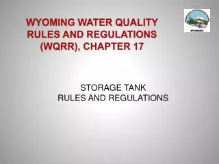 WYOMING WATER QUALITY RULES AND REGULATIONS (WQRR), CHAPTER 17