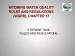 WYOMING WATER QUALITY RULES AND REGULATIONS (WQRR), CHAPTER 17
