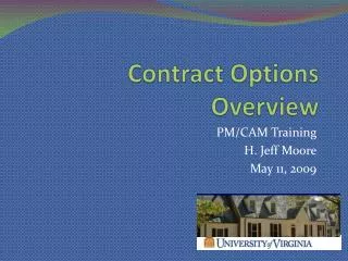 Contract Options Overview