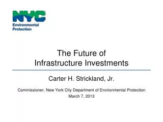 The Future of Infrastructure Investments