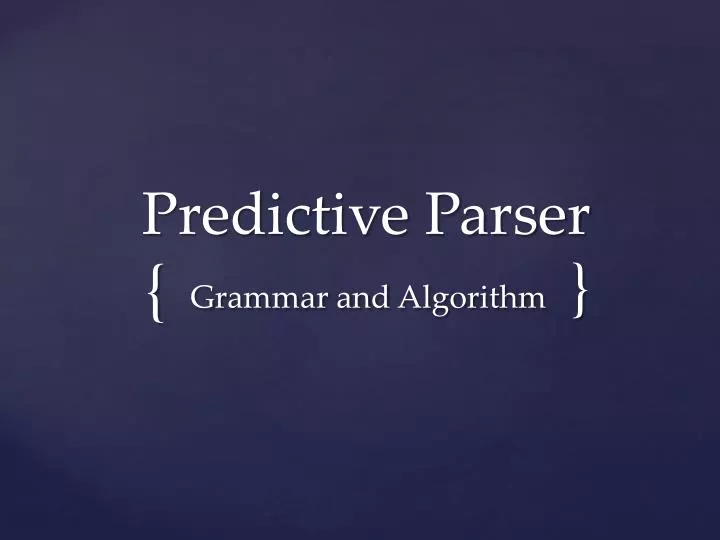 predictive parser