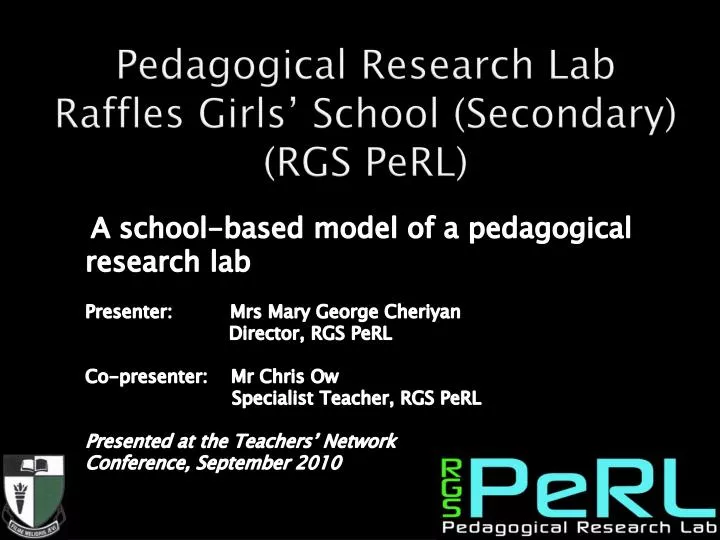 pedagogical research lab raffles girls school secondary rgs perl
