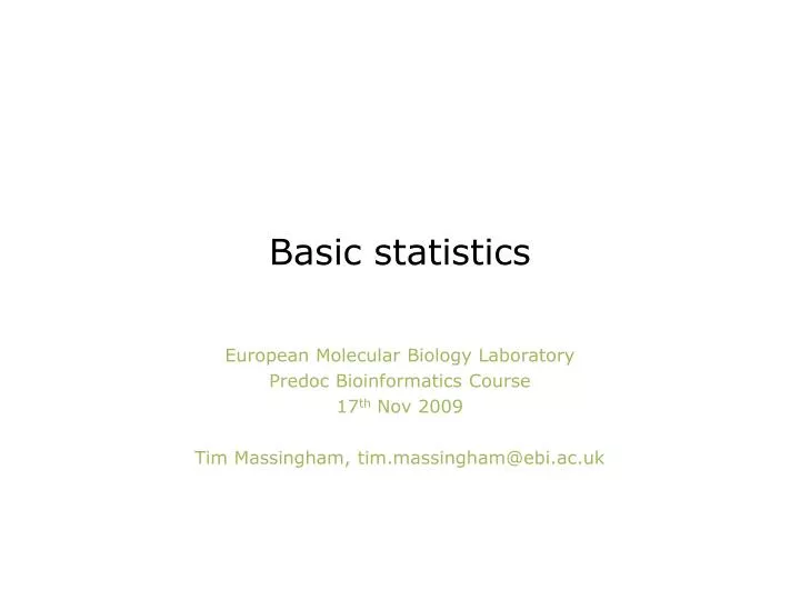 basic statistics