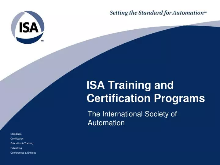 isa training and certification programs