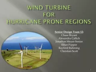 Wind turbine for hurricane-prone regions