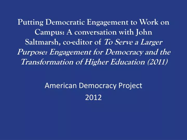 american democracy project 2012