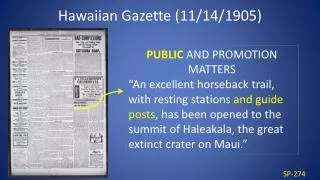 Hawaiian Gazette (11/14/1905)