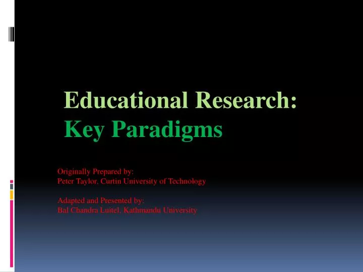 educational research key paradigms
